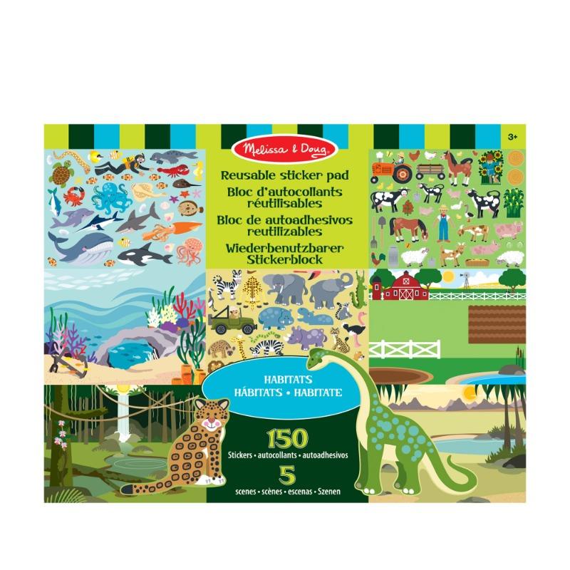 Melissa and Doug Reusable Sticker Pad: Habitats 150 Reusable Stickers