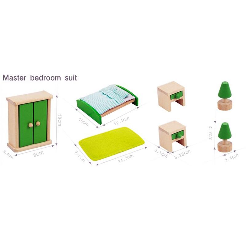 أثاث غرفة النوم الخشبية الصغيرة