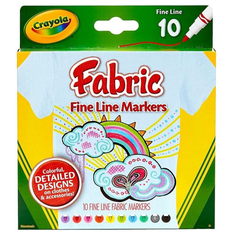 Crayola - Set of 10 Fabric Paint and Decorator Set