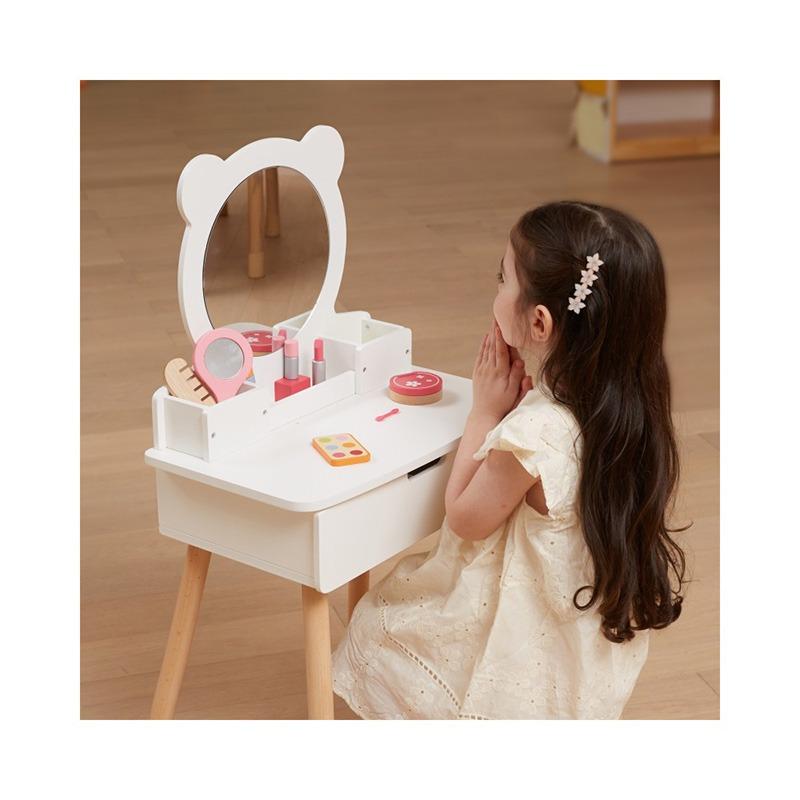 VIGA Large White Wooden Dressing Table