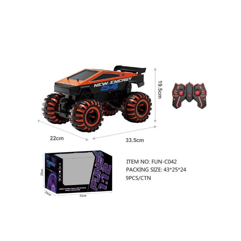 فنسيرز - سيارة فانسترز 1:10 بيغ فوت مع جهاز تحكم عن بعد لون اجمر