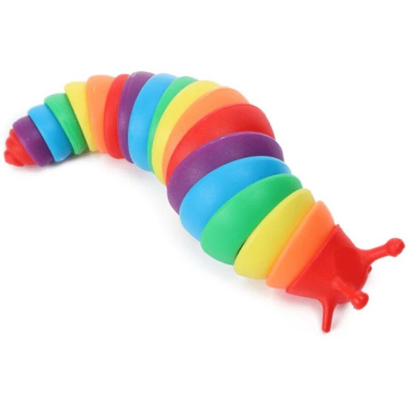 Rainbow Sluggie Duggie Click Clack Fidget Toy - Multicolor