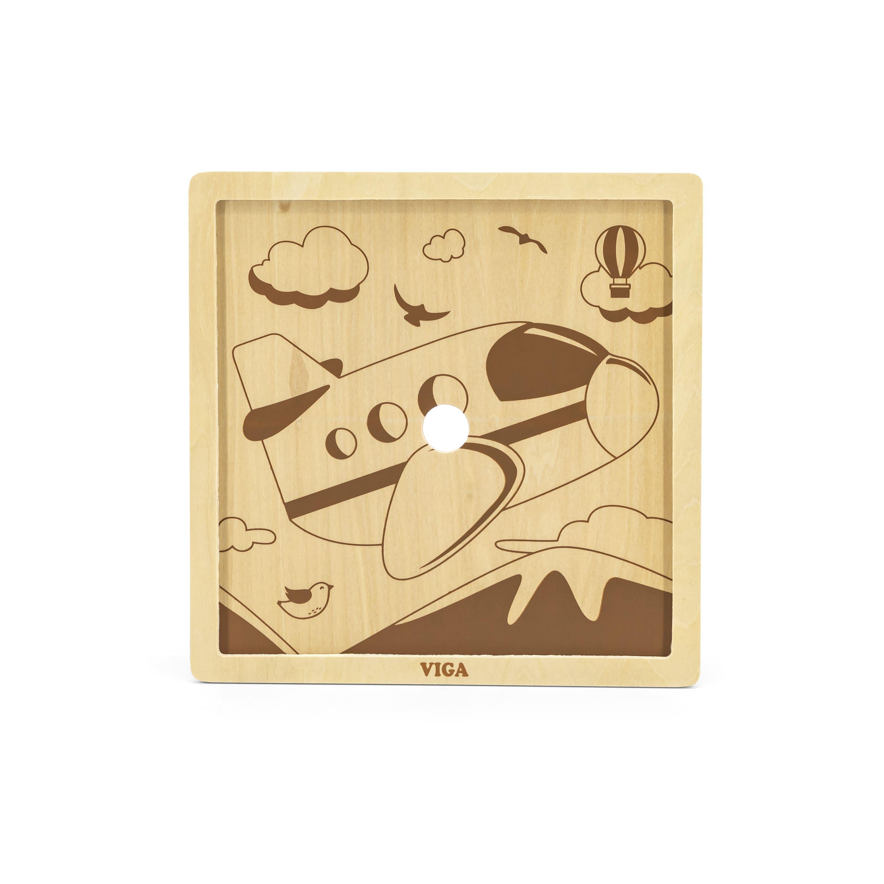 فيجا - بازل خشبي بتصميم الطائرة - 9 قطع