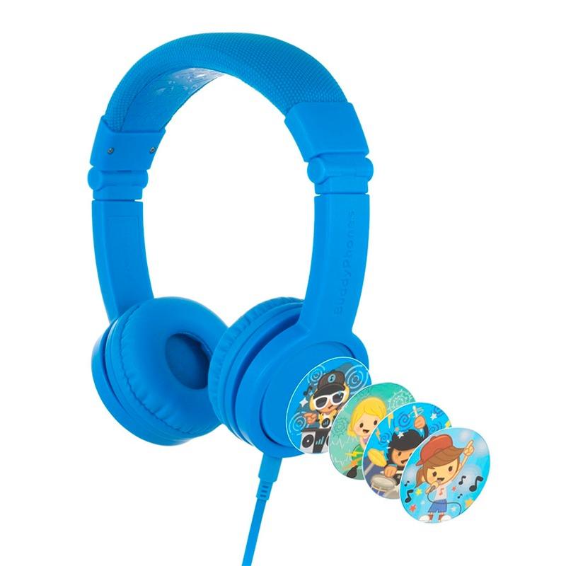 BuddyPhones Explore Plus Foldable Wired Headphone With Mic - Blue