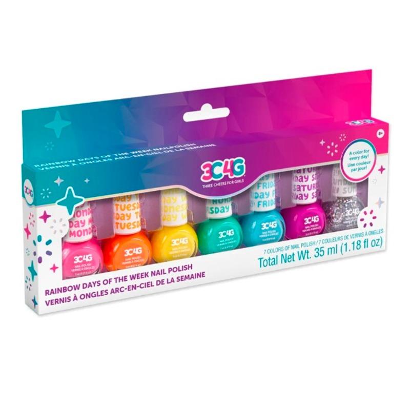3C4G Rainbow Days of the Week Nail Polish Set