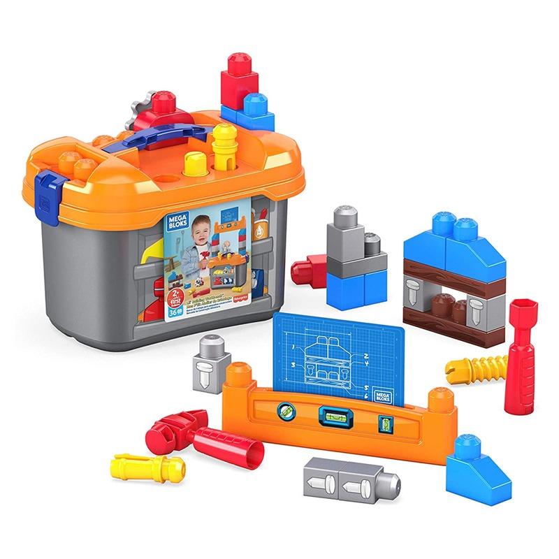 ميجا بلوكس - مجموعة بناء لطاولة عمل مع مطرقة