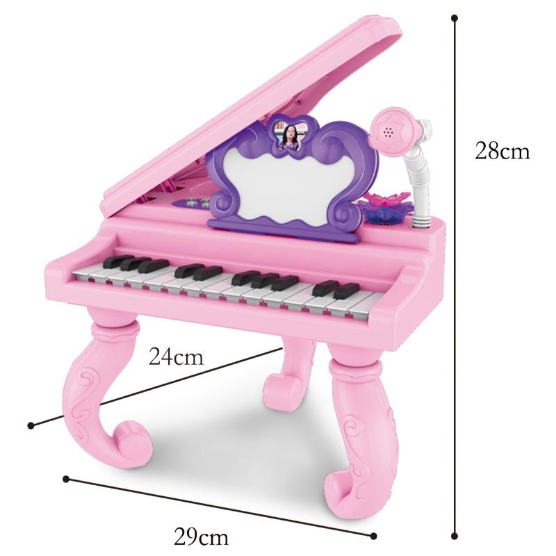 2-in-1 Piano Set Piano and Dressing Table with Mirror - Pink