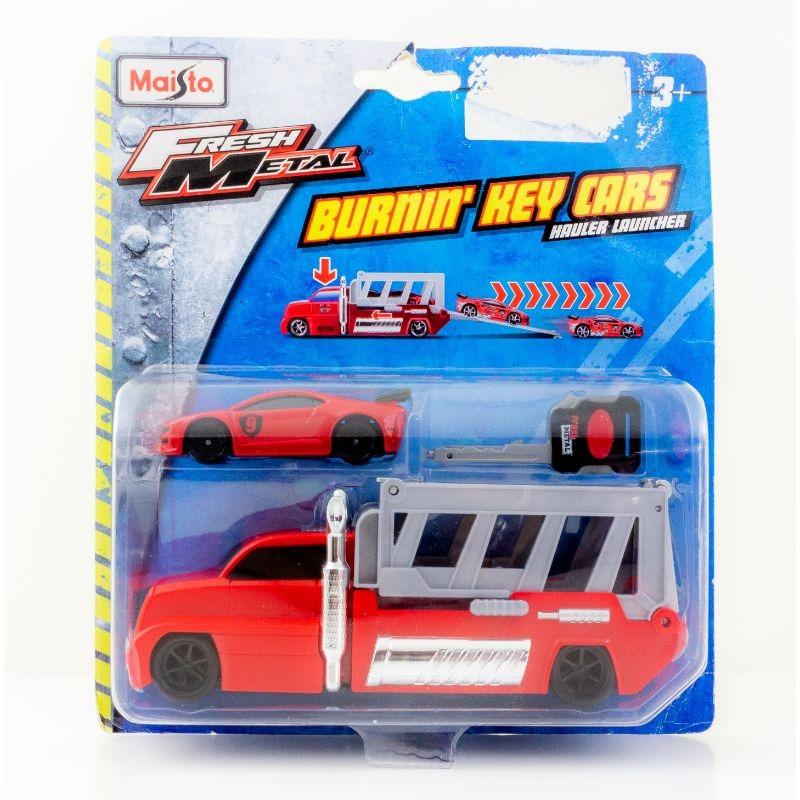 Maisto Burnin Key Car Launcher And Hauler