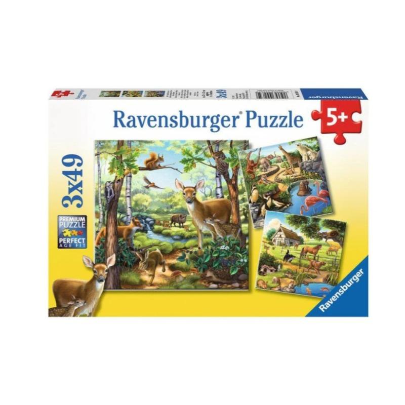 Ravensburger Forest Zoo Domestic Animal 3 X 49 Pcs Puzzle