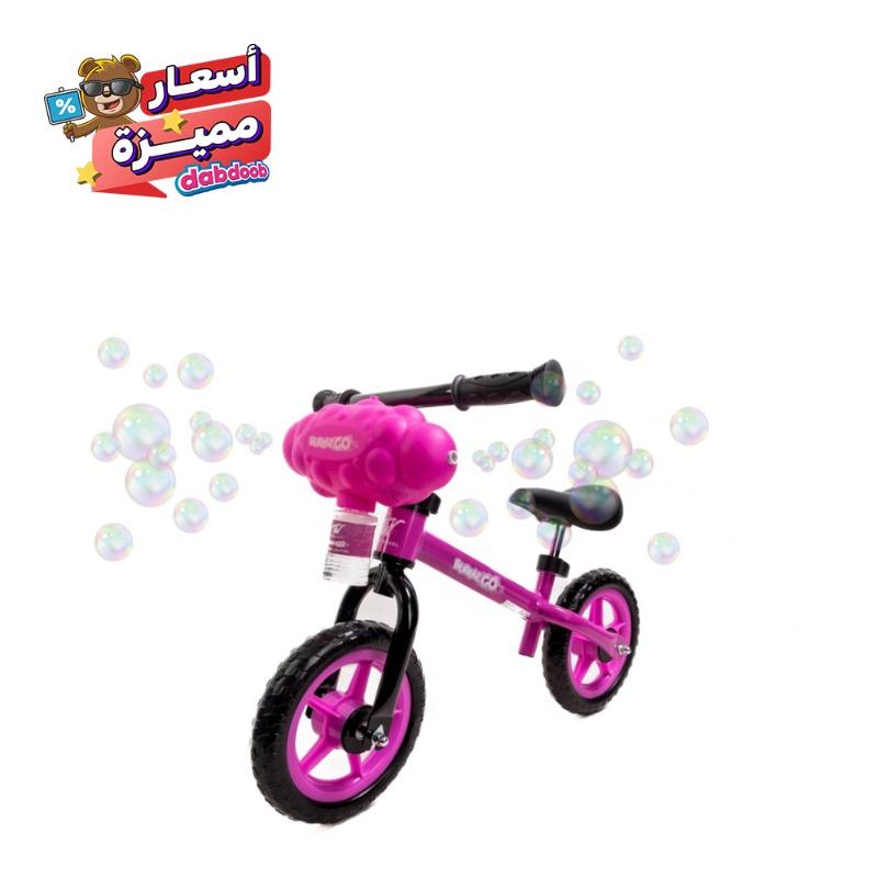 تايني ويل - دراجة التوازن مع آلة الفقاعات للأطفال - وردي