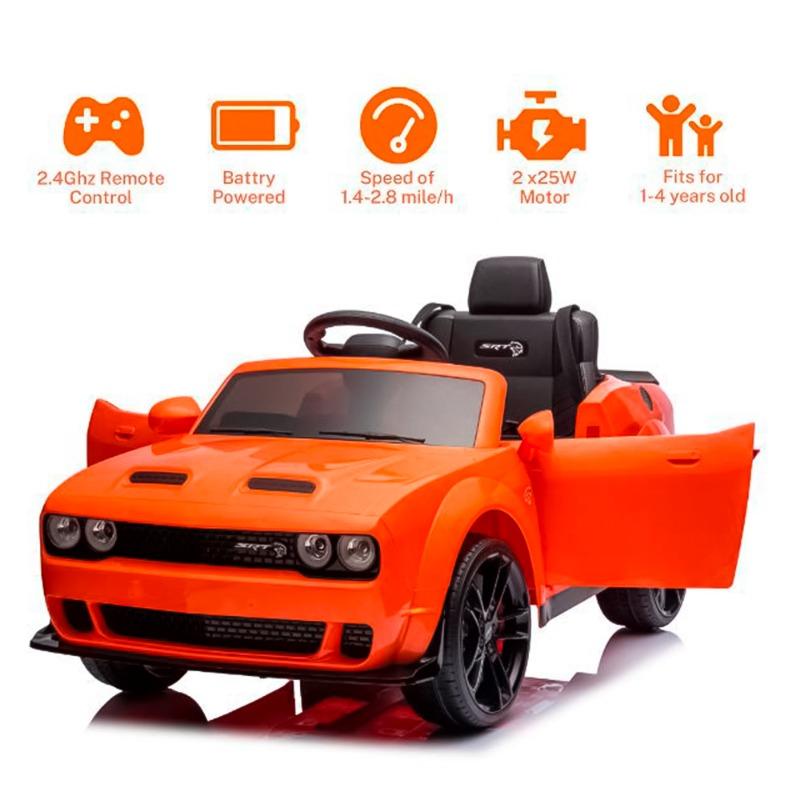 Happy Baby Dodge Challenger 12V Ride On Car - Orange