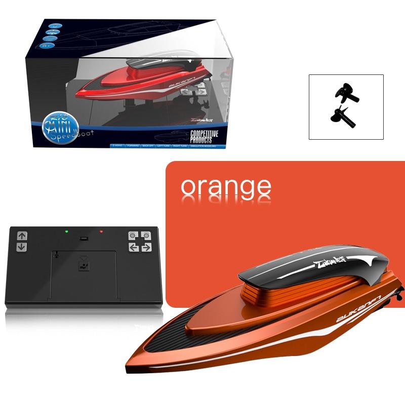 RC High Speed Boat With Light - Orange