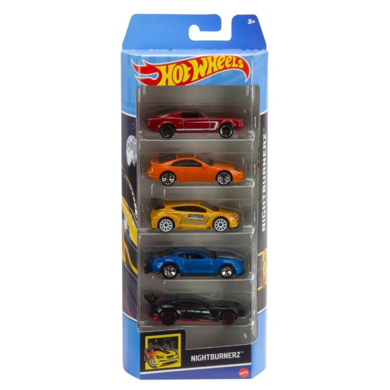 Hot Wheels Basic 5-Pack Die-Cast Toy Cars in 1:64 Scale (Styles & Colors May Vary)