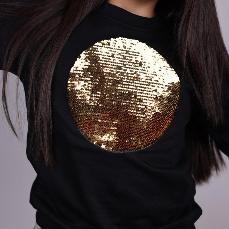 Kuwait Flag Black Sequins Sweater