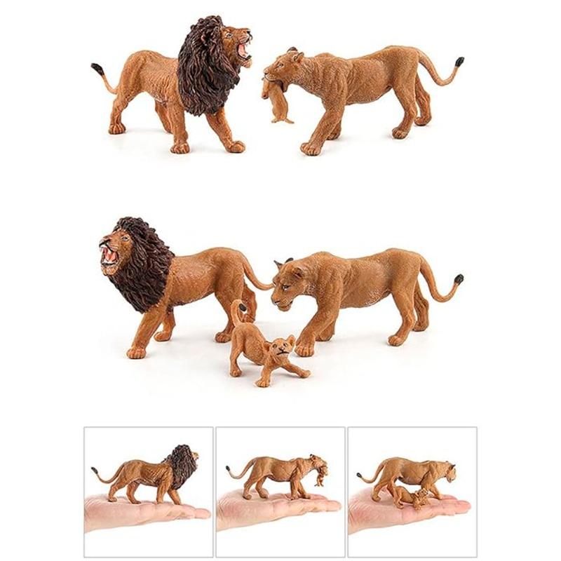 تي تي سي - سلسلة مجسمات الحيوانات أسد 3 قطع - أشكال متعددة
