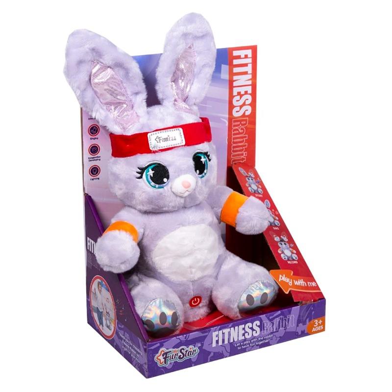 Fitness Rabbit Plush Toy Dance Music Light