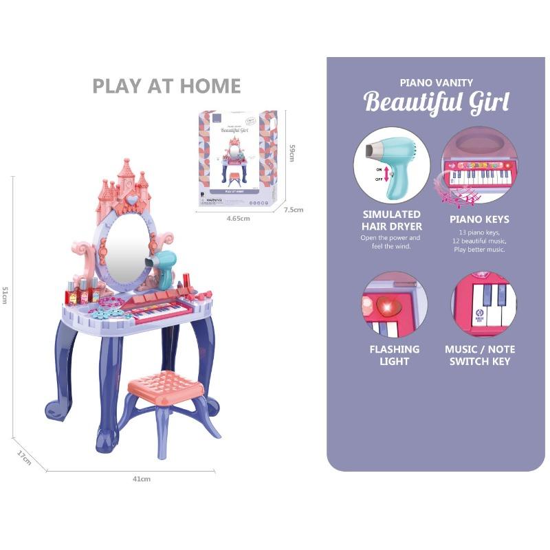 Piano Vanity Beautiful Girl Dressing Table - 29 pcs