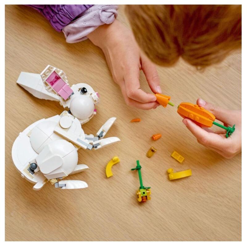 ليجو - مجموعة لعب بناء الأرنب الأبيض 3 في 1 - 258 قطعة 31133