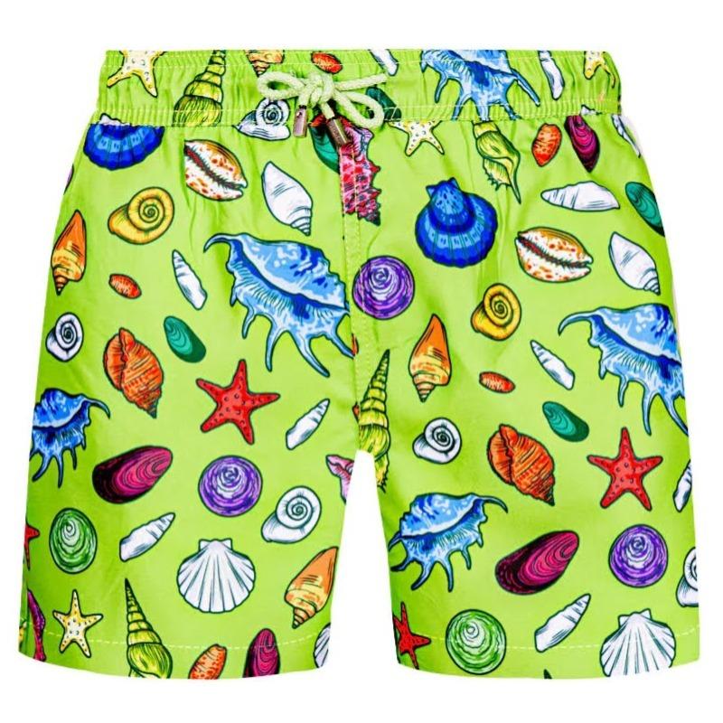سيشل - شورت البحر بتصميم الصدف لون أخضر