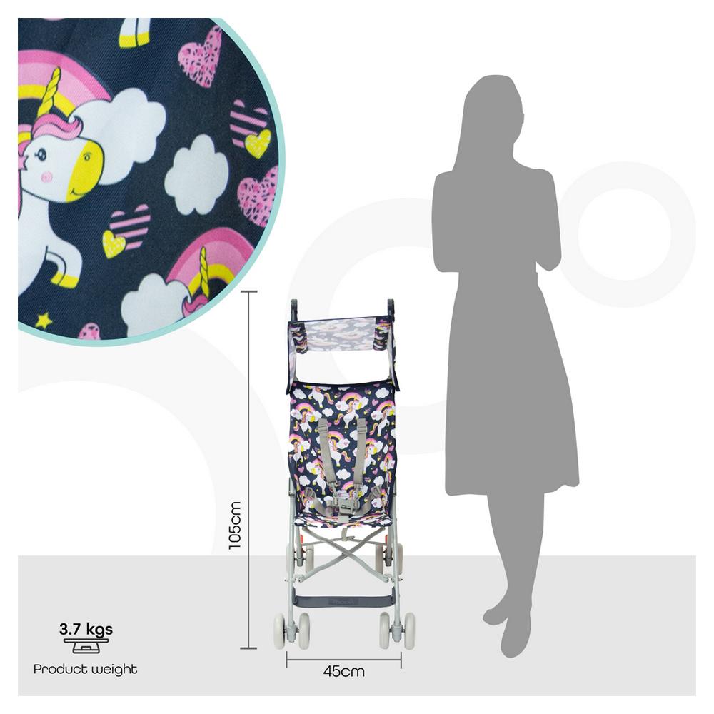 Moon Ultra Light Weight Compact Fold Buggy Stroller Unicorn
