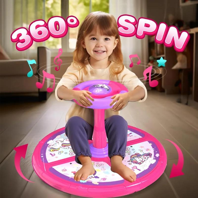 Unicorn Sit and Spin Toy With Led And Music - Pink