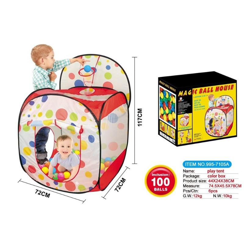 Fun Zone Square Play Tent with 100 Ocean Balls