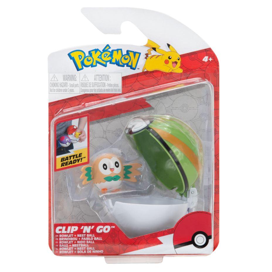 Pokemon Clip N Go Rowlet and Nest Ball PokeBall