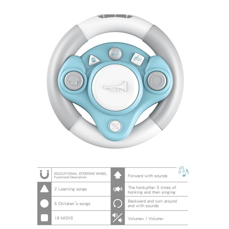 سيارة تاكسي إسفنجية مع عجلة قيادة تعليمية - لون أزرق