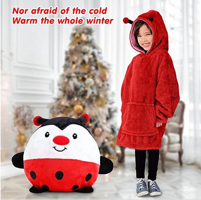 كومفي - هودي فرو بتصميم الدعسوقة مع دمية