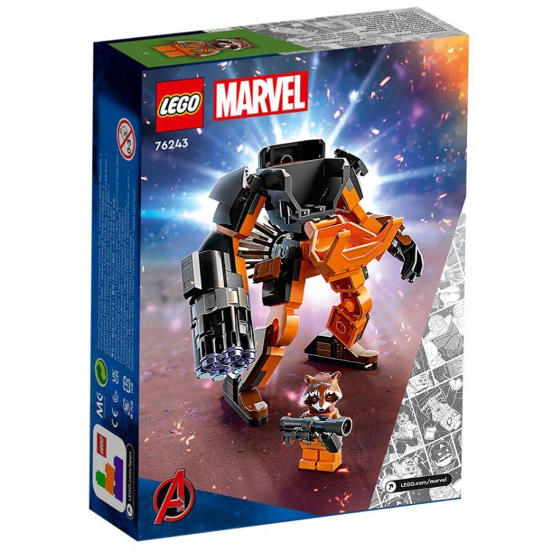 LEGO Marvel Rocket Mech Armour Building Toy Set - 98 Pcs