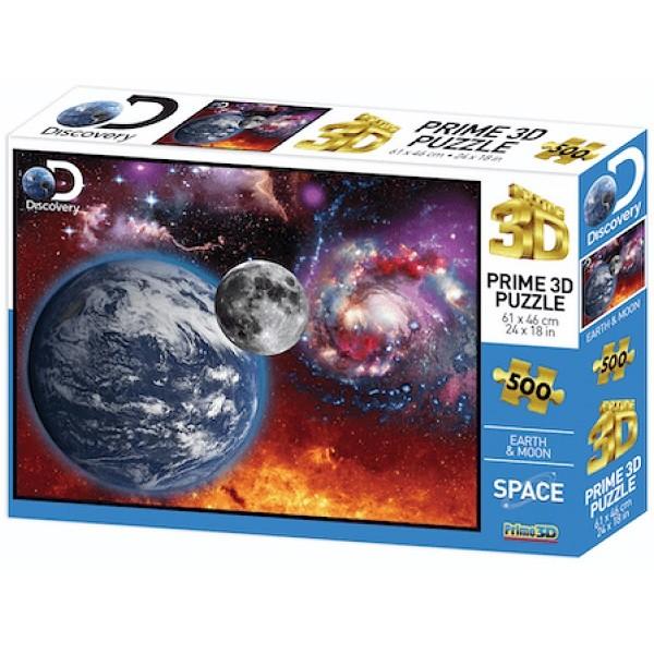 ديسكوفري - بازل الأرض والقمر برايم ثلاثي الأبعاد 500 قطعة