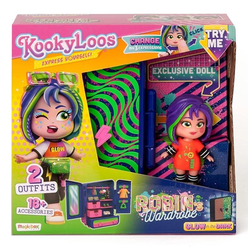 Kookyloos Robins Wardrobe Doll Play Set - Face Swapping Dolls