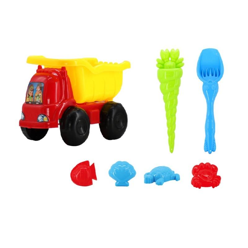 باور جوي - مجموعة لعب شاحنة رمال الشاطئ 6 قطع متعدد الألوان