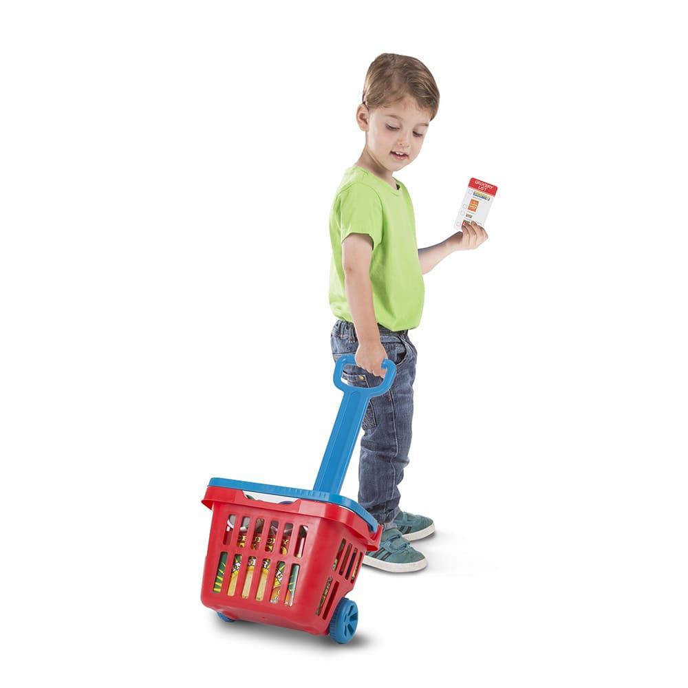 Melissa And Doug Roll Grocery Basket Playset