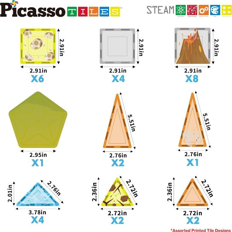 مجموعة البلاط المغناطيسي الديناصور ٣٨ قطعة
