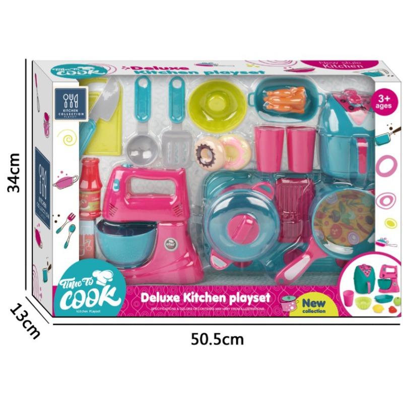 تايم تو كوك - مجموعة لعبة مطبخ ديلوكس 24 قطعة