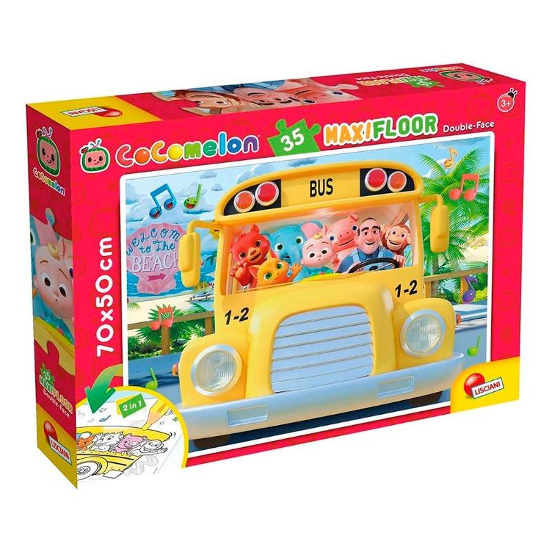 كوكو ميلون - 2 في 1 ماكسي فلور لوحة أحجية مزدوجة الوجة المشاركة ممتعة 35 قطعة