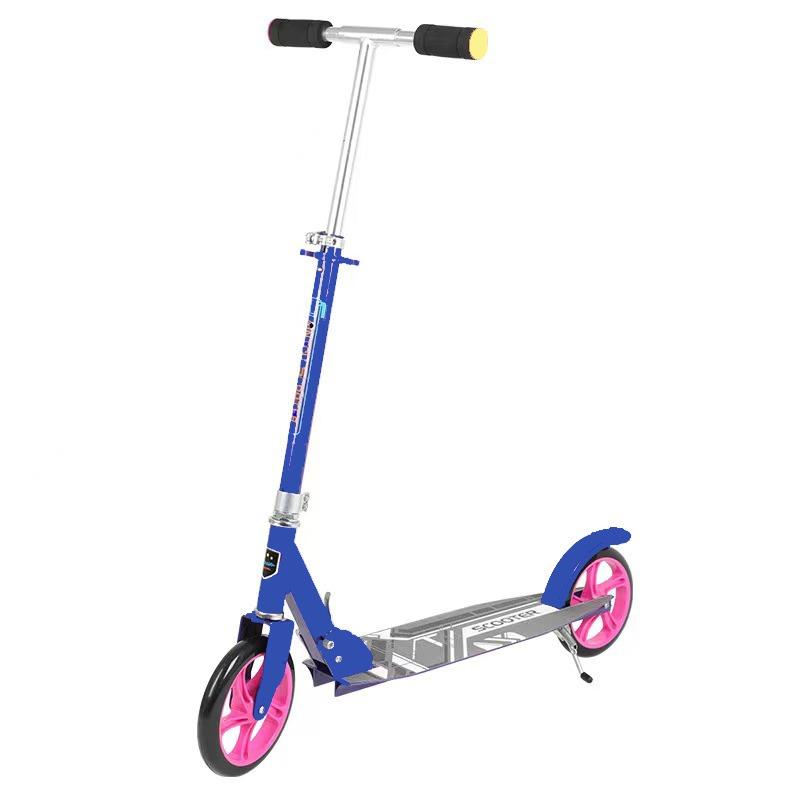 Spu Foldable Kick Scooter - Blue With Pink