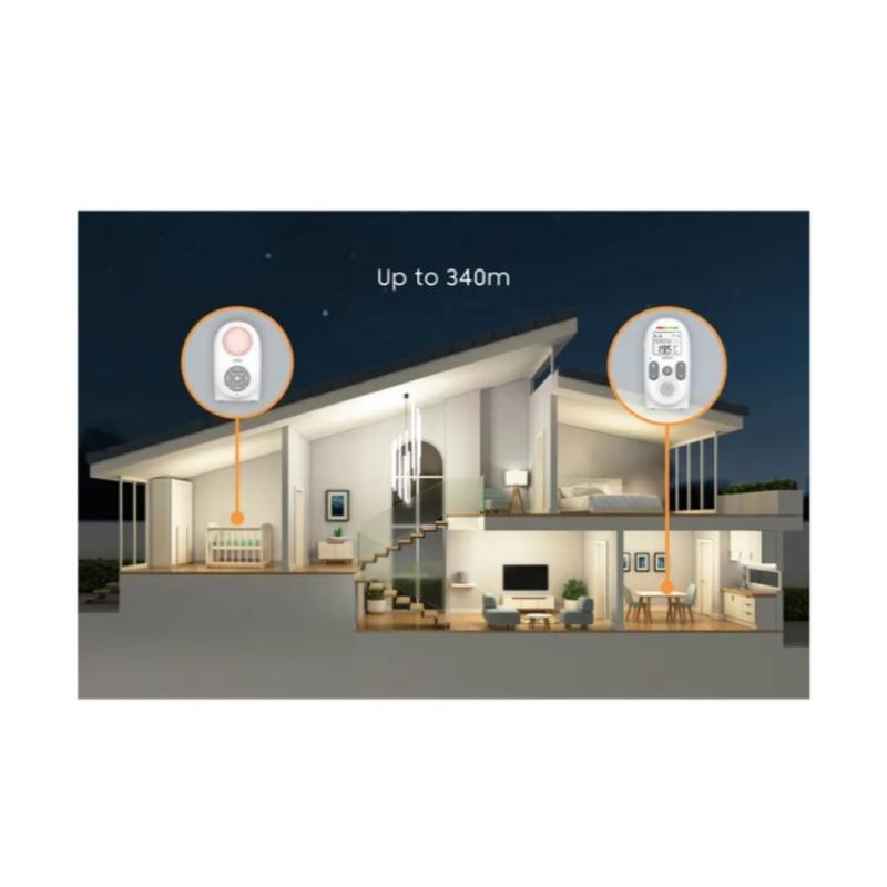 Baby Audio Monitor with Dual Charging, Display & Night Light