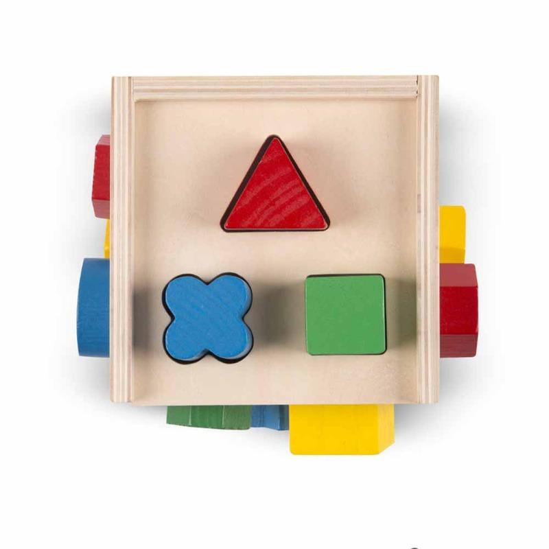 Melissa & Doug Wooden Shape Sorting Cube - Educational Toddler Toy