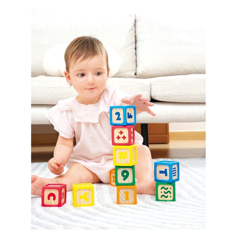 Hape - Grip-n-Stack Silicone And Wood Blocks