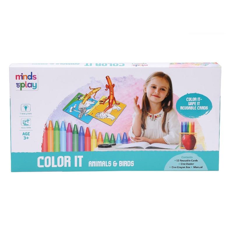 Minds At Play Color It Animals and Birds - 12 Cards