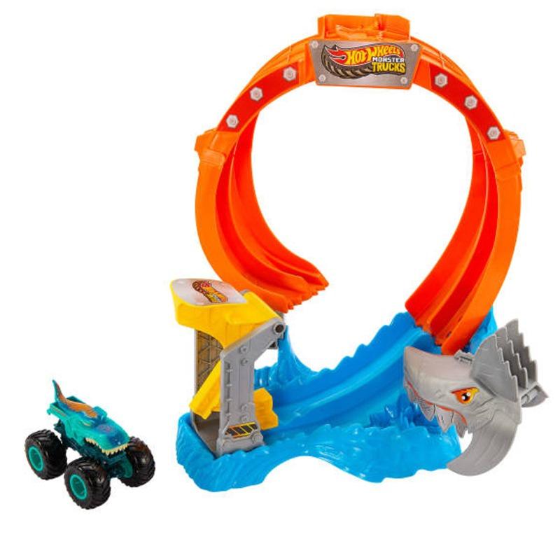 Hot Wheels Monster Trucks Corkscrew Shark Smash