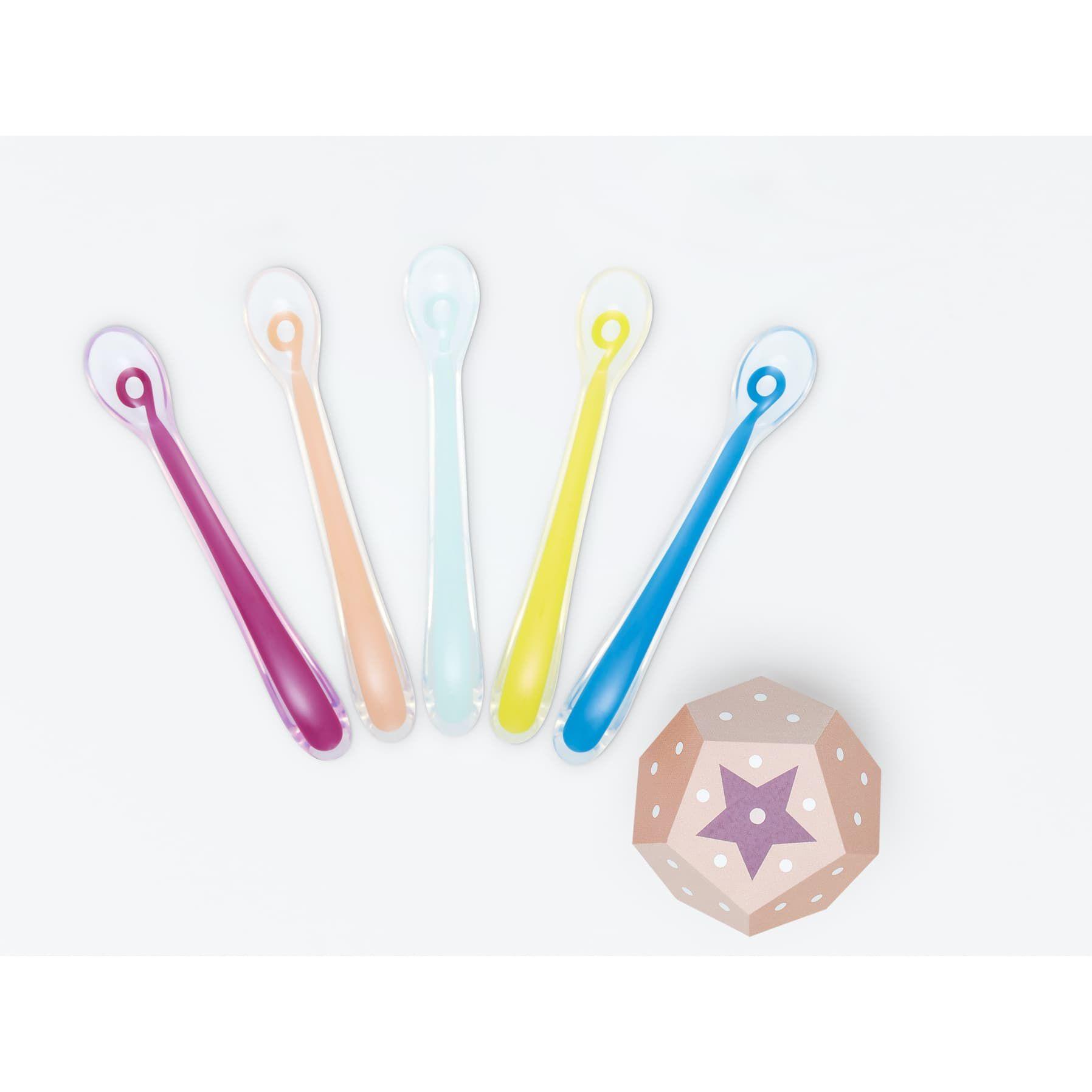 بيبي موف - ملعقة سيليكون للمرحلة العمرية الأولى - 5 قطع