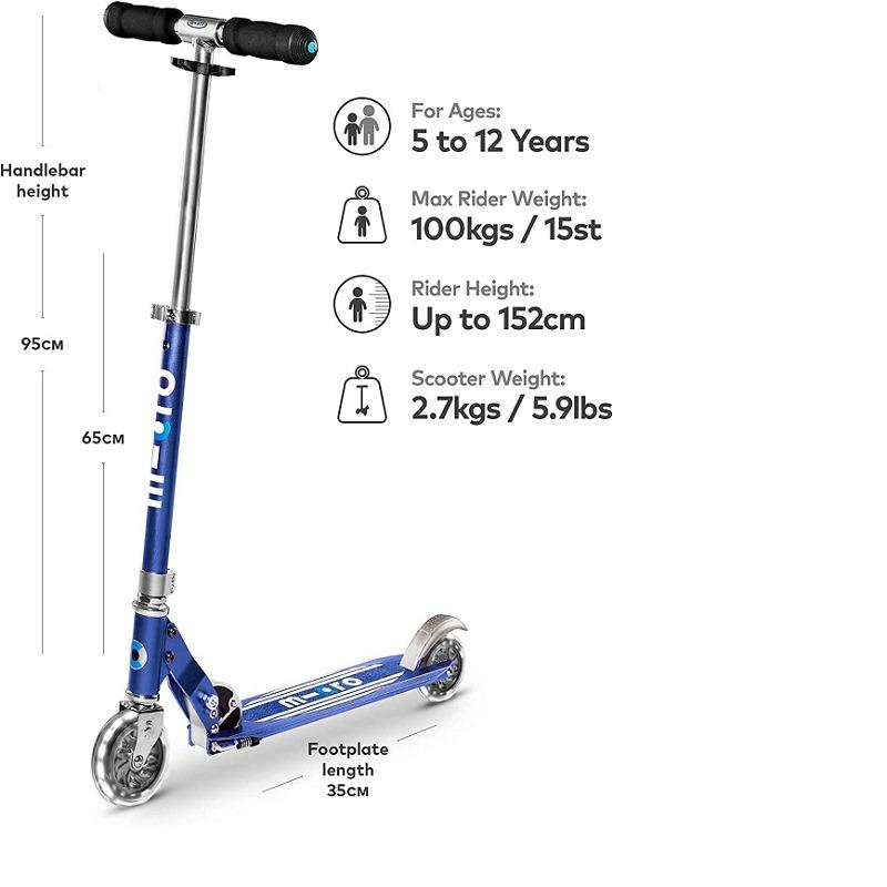 Micro Sprite LED Scooter Blue Stripe
