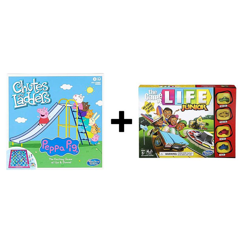Buy 1 Get 1 Free Peppa Pig Chutes And Ladders Game + Game Of Life Junior