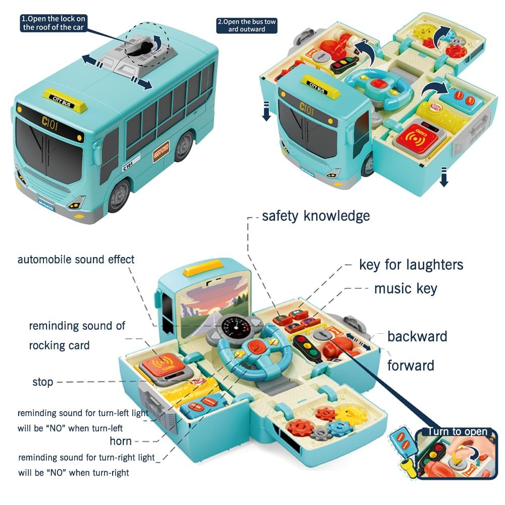 حافلة النقل التفاعلية لون أزرق