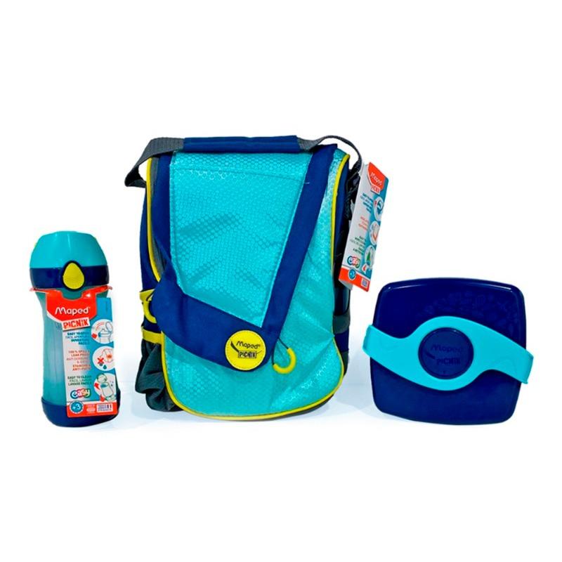 Maped Picnik Lunch Bag 3 In 1 - Blue With Green