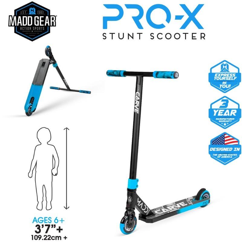 Madd Gear Carve Pro X Stunt Scooter - Black Blue