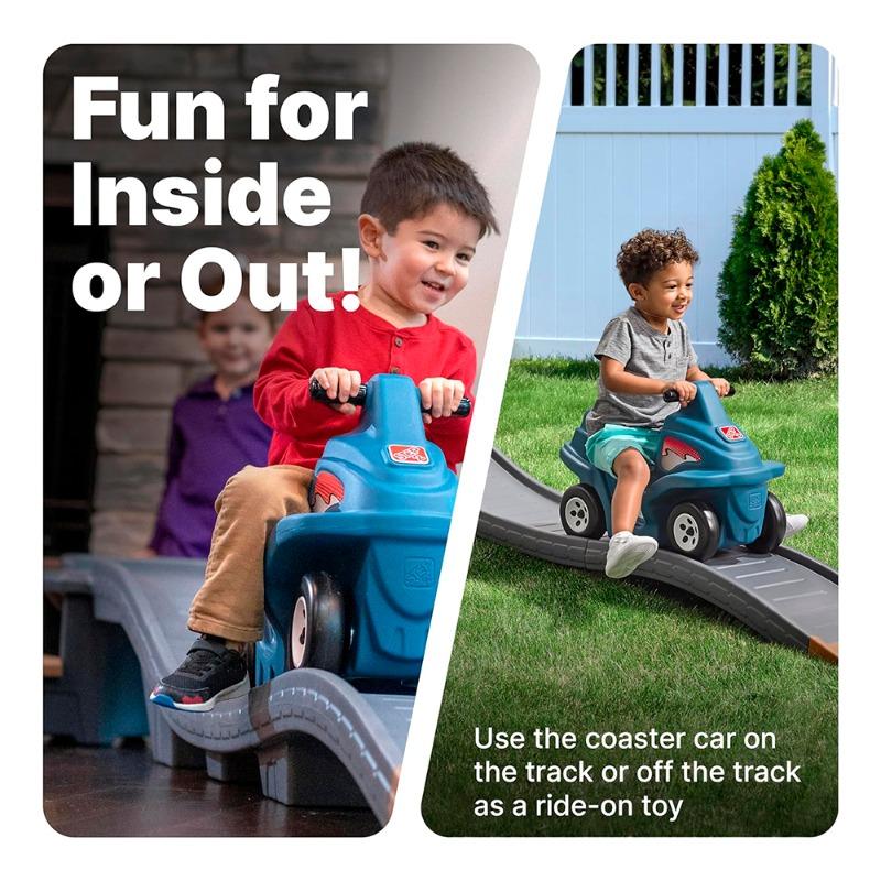 Step2 Ride On Cart with Up Down Slide Track Rapid Ride Hide Roller Coaster